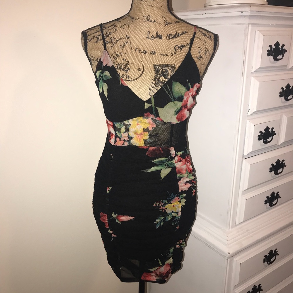 LUSH for Nordstrom - Ruched Mesh Cocktail Dress